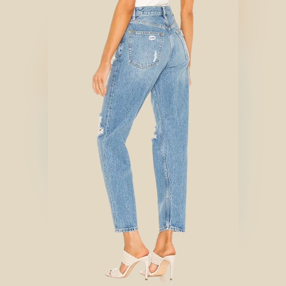 Boyish High Rise The Toby Relaxed Taper Lyocell Distressed Jeans Size 26 , 14" - Picture 6 of 16